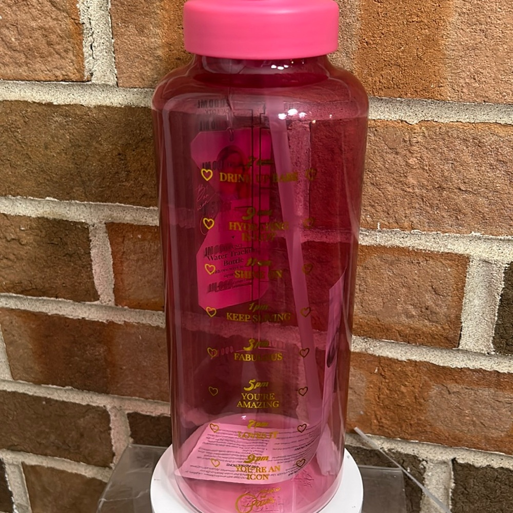 Paris Hilton Motivational Water Bottle with Removable Straw, 64-Ounce